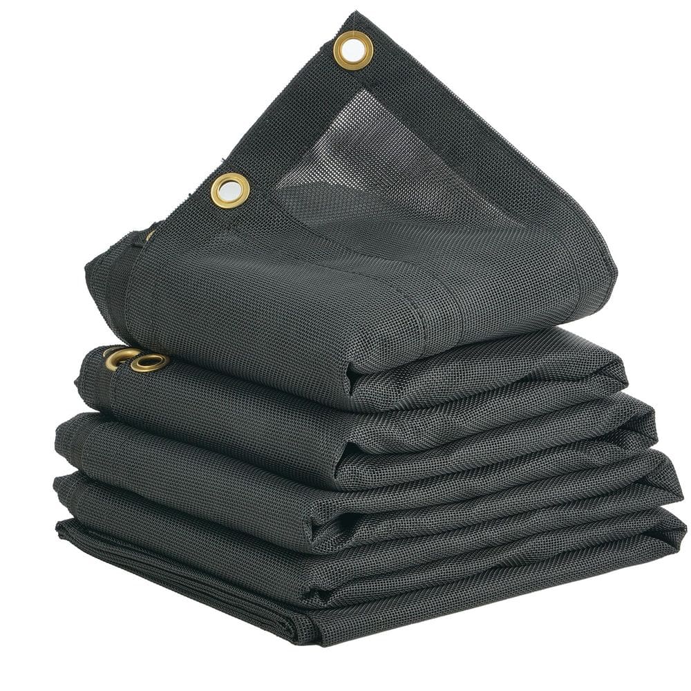 Lona de malha para caminhão basculante VEVOR 7x22 pés revestida de PVC preta Heavy Duty