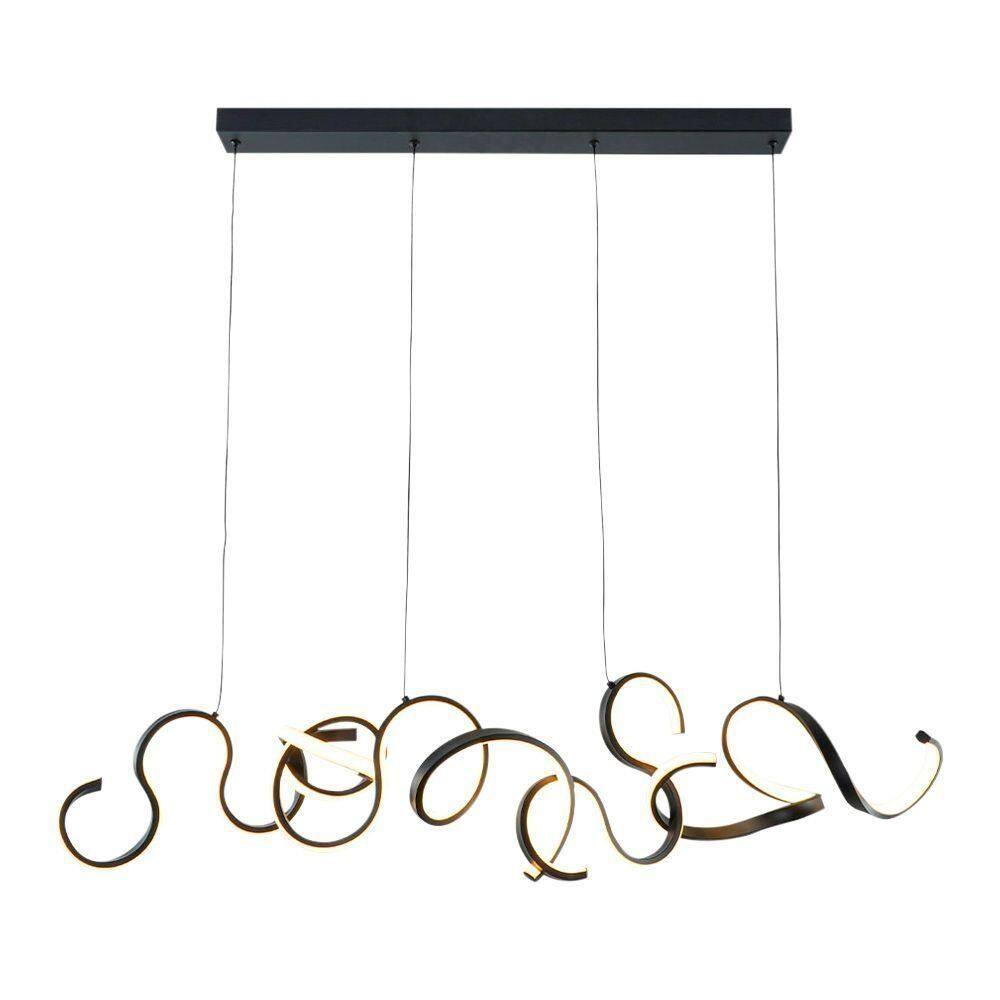 Lustre Pendente Taschibra Toronto Led Bivolt Preto 3000k Luz Amarela 15051084