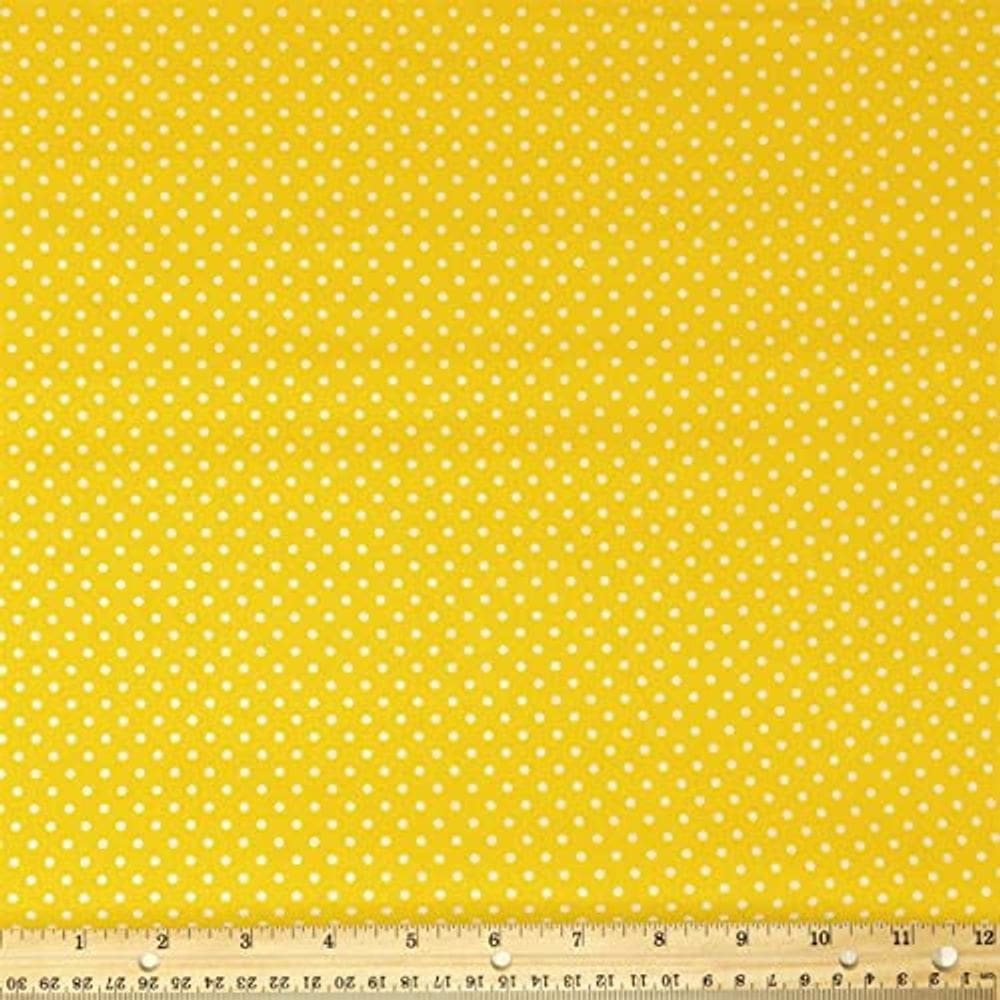 Tecido de costura Stitch & Sparkle Cotton 44 Med Dot Sunshine