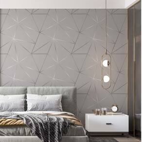 Papel De Parede Adesivo Zara Cinza E Prata - 3,0M