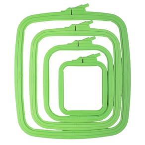 Conjunto de argolas de bordado quadradas de plástico verde Nurge (4 unidades)