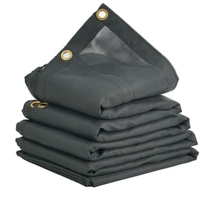 Lona de malha para caminhão basculante VEVOR 7x14 pés revestida de PVC preta Heavy Duty