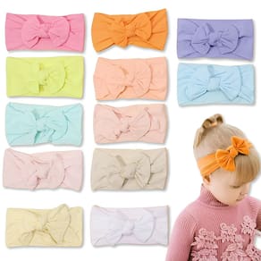 Laço de Bebe Lacinhos de Cabelo Turbante Bebê Menina Kit 12 Unidades