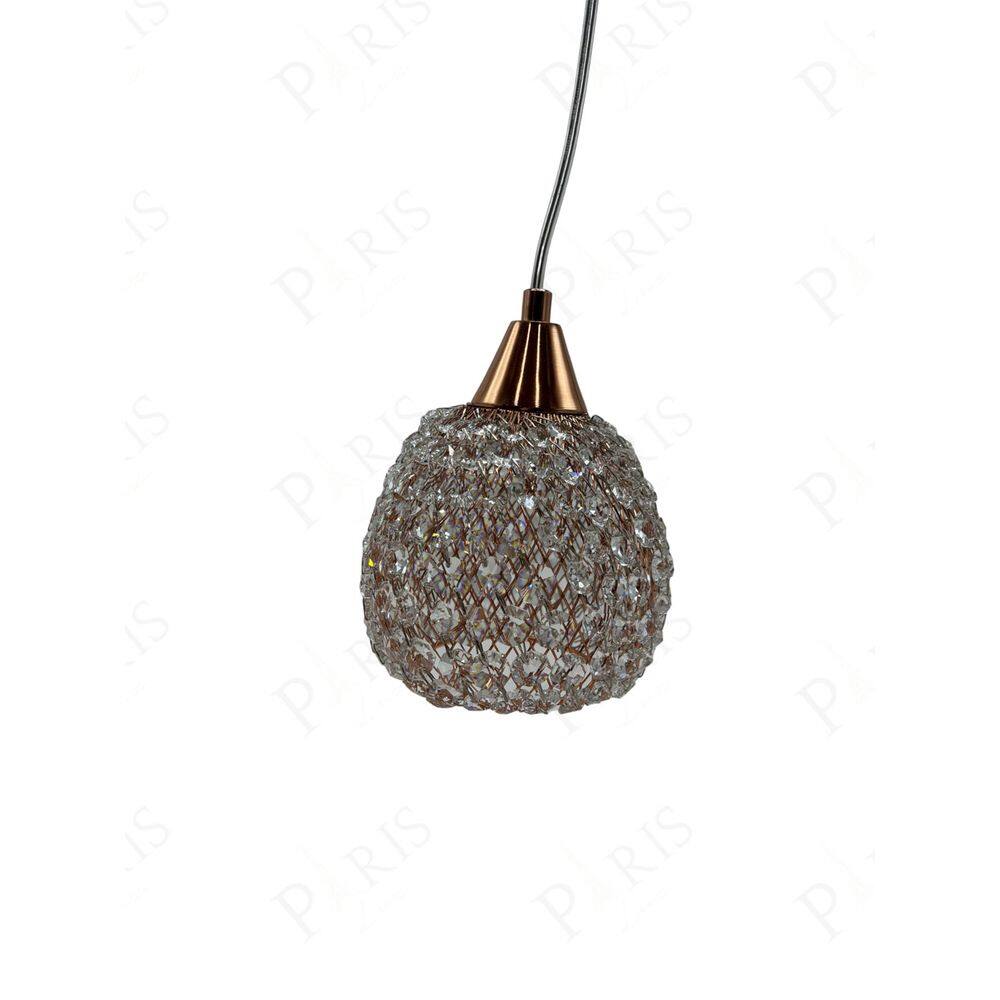 Pendente Cristais Ouro Rose 17cm 1G9 PE-031/1 Mais Luz