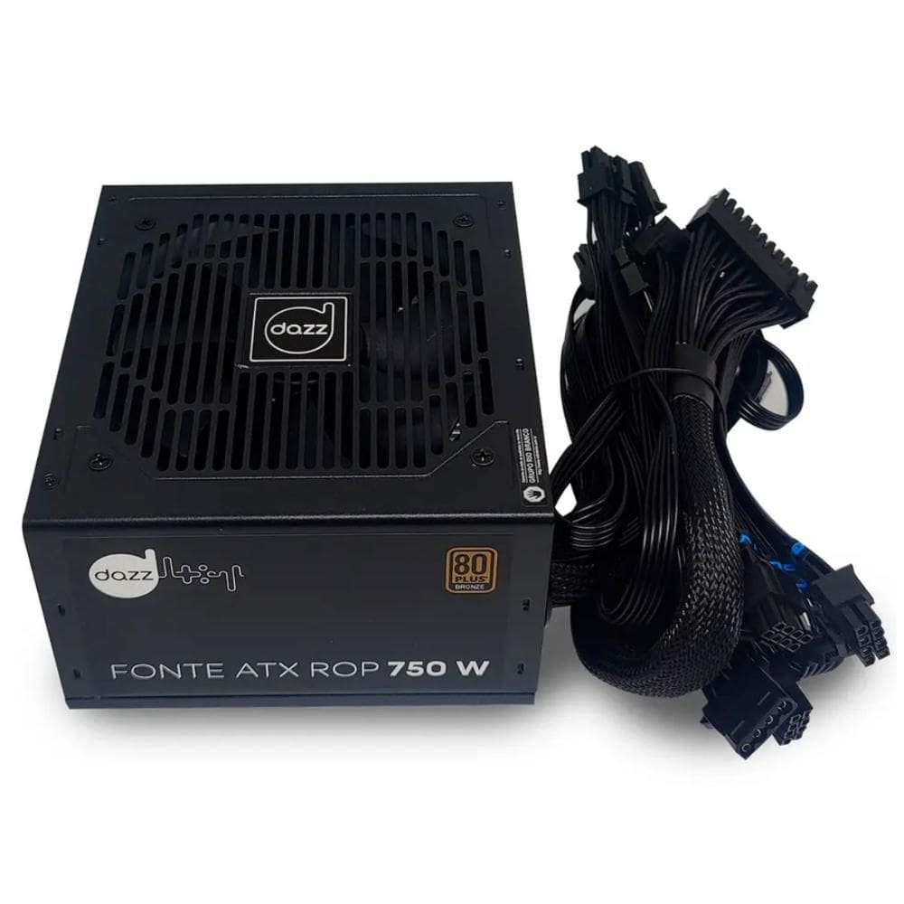 Fonte 750W Dazz Rop - PFC Ativo - Eficiência 80% - 80 PLUS® Bronze - Bivolt - 63000022