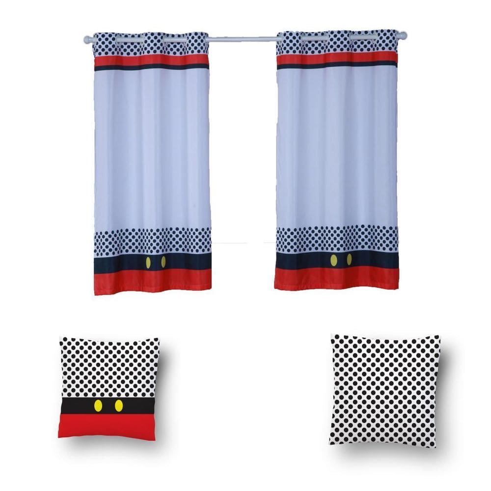 Kit De Cortina De 2 Metros + 2 Almofadas Infantis Kids