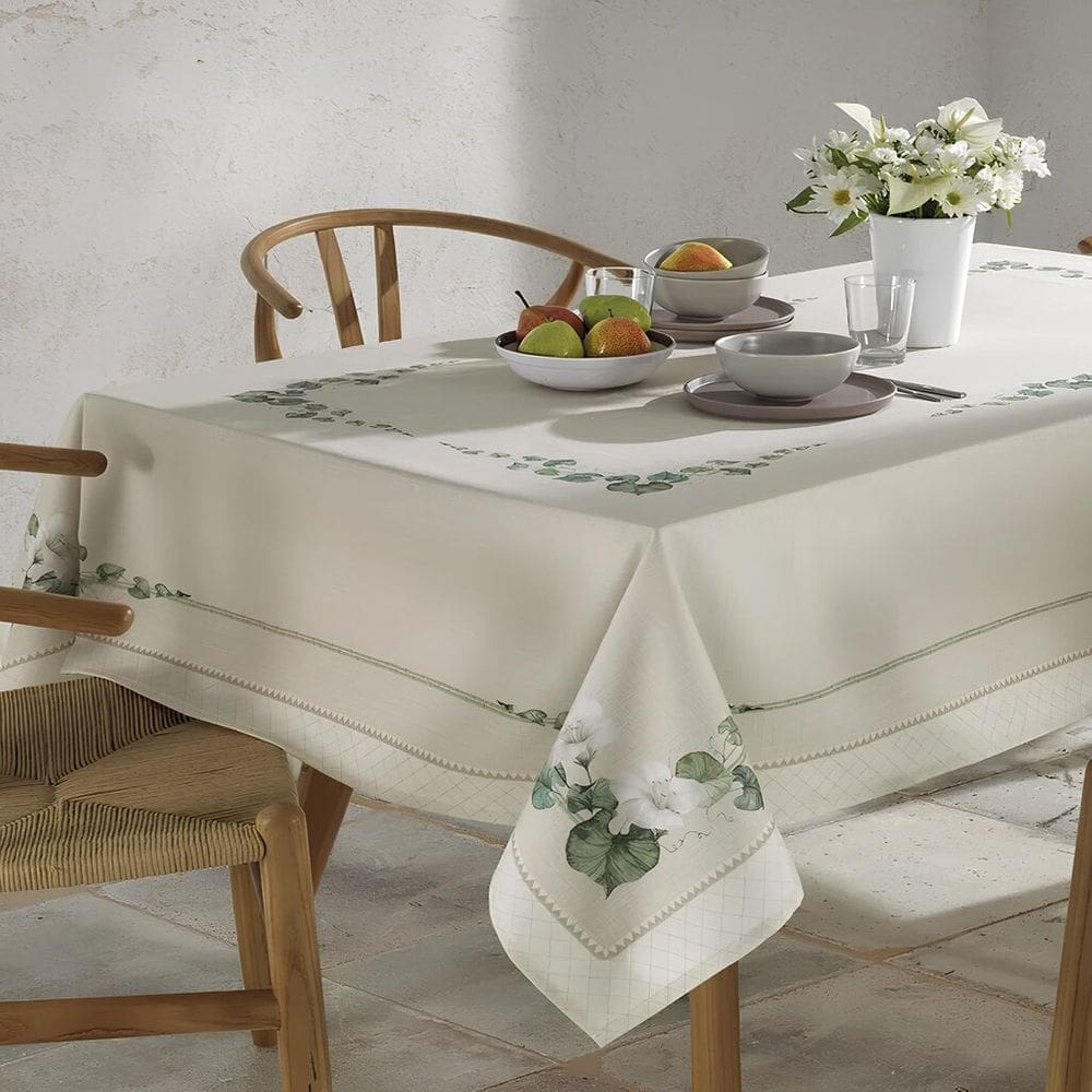 Toalha de Mesa Retangular 6 Lugares Dohler Limpa Fácil Botânica