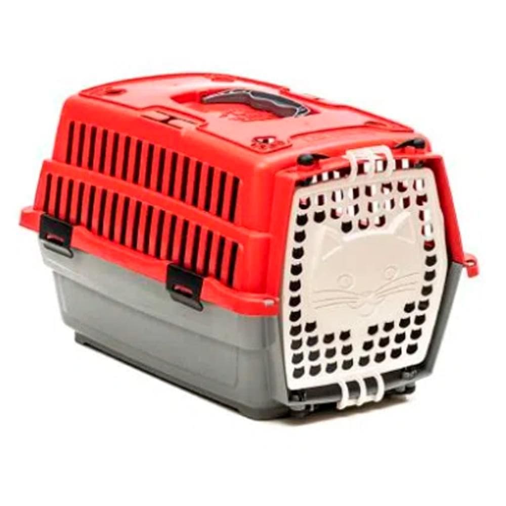 Caixa De Transporte Love Travel Para Gatos Vermelha