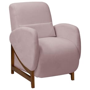 Poltrona Orgânica Vegas Base de Madeira para Recepção Sala de Estar Bouclê - SOFA STORE