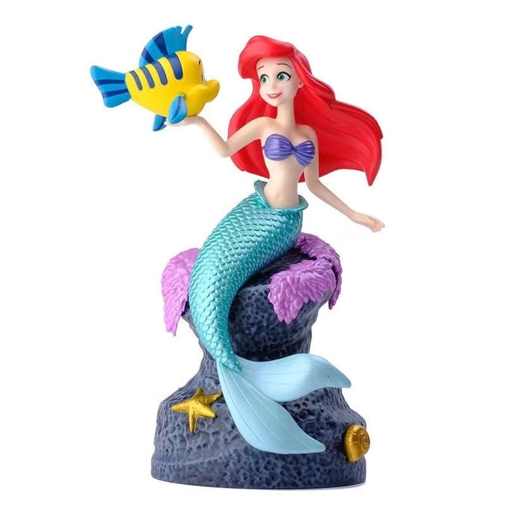 Action Figure Pequena Sereia Ariel E Linguado Estátua 19Cm