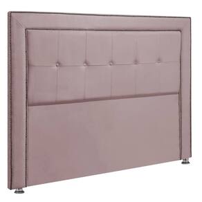 Cabeceira Estofada para Cama Box King 195cm Ravena Veludo Rosê Gold