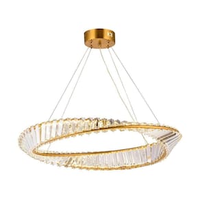 Lustre Pendente Taschibra Revolve Led Bivolt Dourado 3000k Luz Amarela 15051013