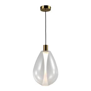 Lustre Pendente Skylight Thunder 4042 G Led Bivolt Dourado / Transparente Ky-4042tg