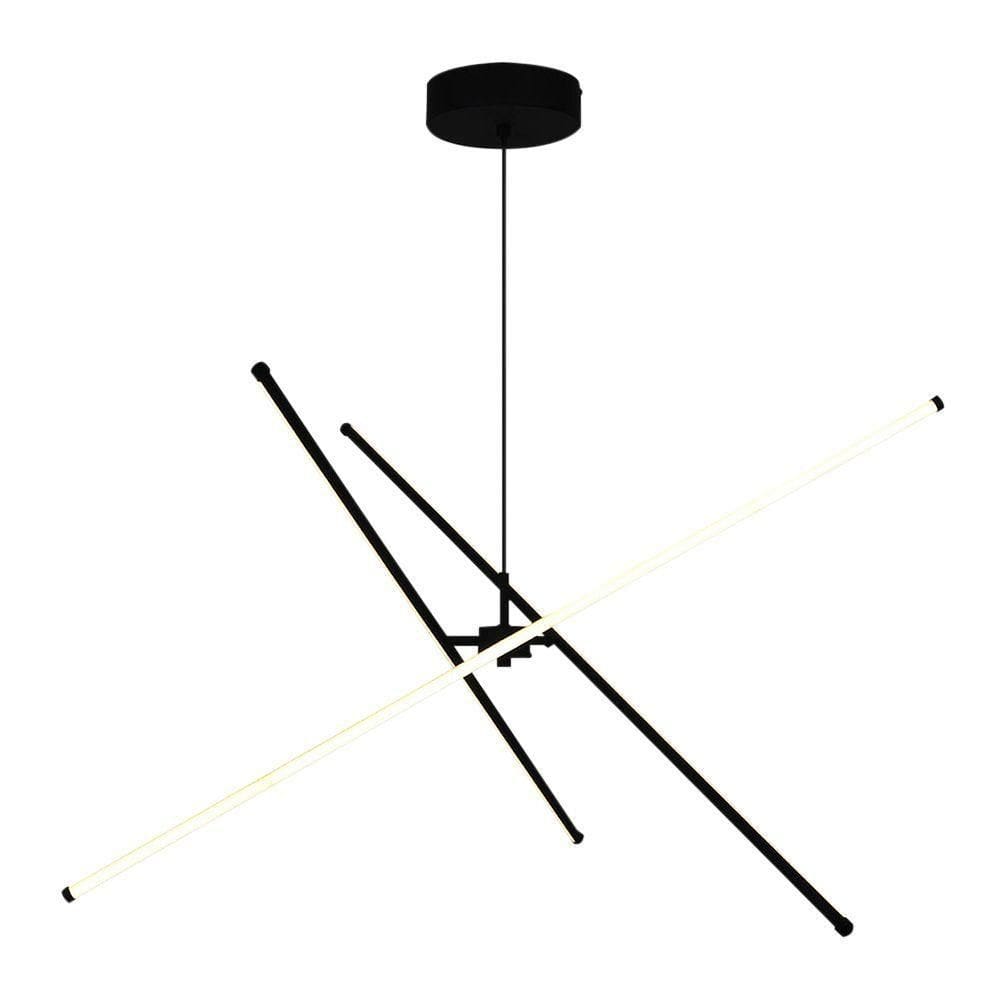 Lustre Pendente Taschibra Pole Led Bivolt Preto 3000k Luz Amarela 15051093