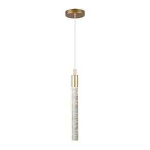 Lustre Pendente Taschibra Zaira Led Bivolt Dourado 3000k Luz Amarela 15051003