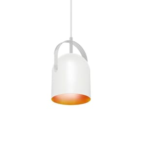 Lustre Pendente Taschibra Bell E27 Bivolt Branco / Cobre 02110278-34