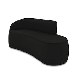 Sofá 3 Lugares Orgânico 180 cm Morgan Veludo Preto D03 - D`Rossi
