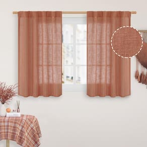 Cortinas LAMIT Terracotta Linen 86x102cm, filtragem de luz, 2 painéis