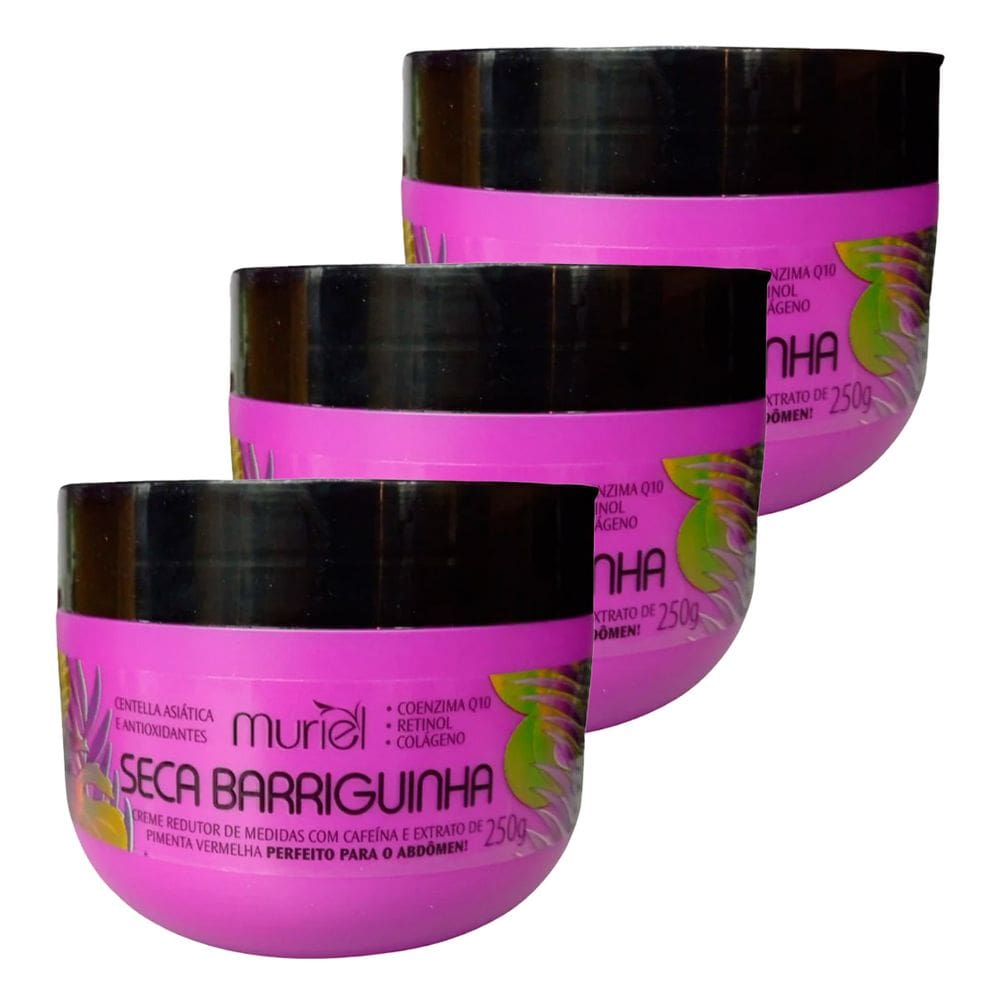 Kit 3 und Creme Redutor De Medida Seca Barriguinha 250G