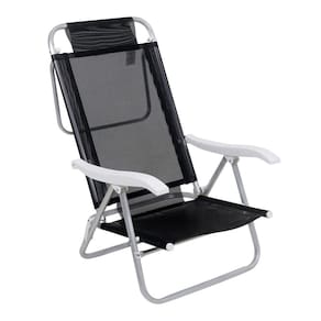 Cadeira Reclinável Sunny 6 Posições Em Alumíno Para Praia Piscina Camping Preta - 063007 Belfix