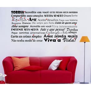Adesivo Decorativo Com Palavras Motivacional Sorria Ame Lute
