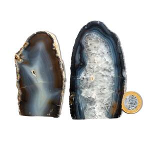 01 Geodo de Ágata Preta 500 a 600g 7 a 12cm Classe B