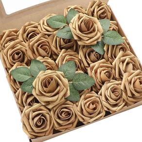 Flores artificiais Floroom Antique Gold Foam Roses 25 unidades