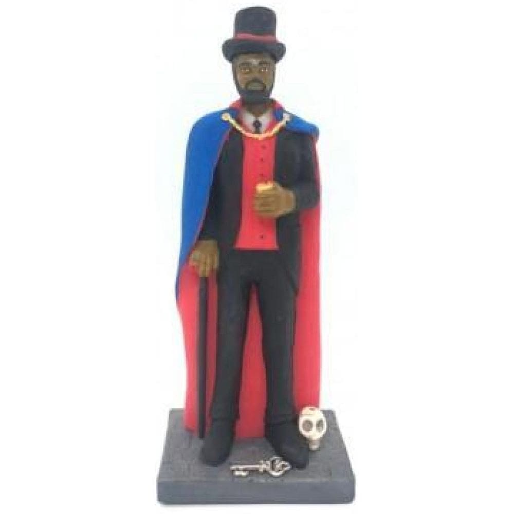 Escultura Exu Cartola Tranca Ruas Das Almas 16 Cm Em Resina