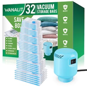 Sacos de armazenamento a vácuo WANALIT, pacote de 32 com bomba elétrica e válvula