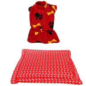 Kit Cães E Gatos - Colchonete M E Vestido De Inverno M