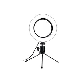 Ring Light Led Mesa Iluminador Pequena Tripé 6 Polegada 16Cm