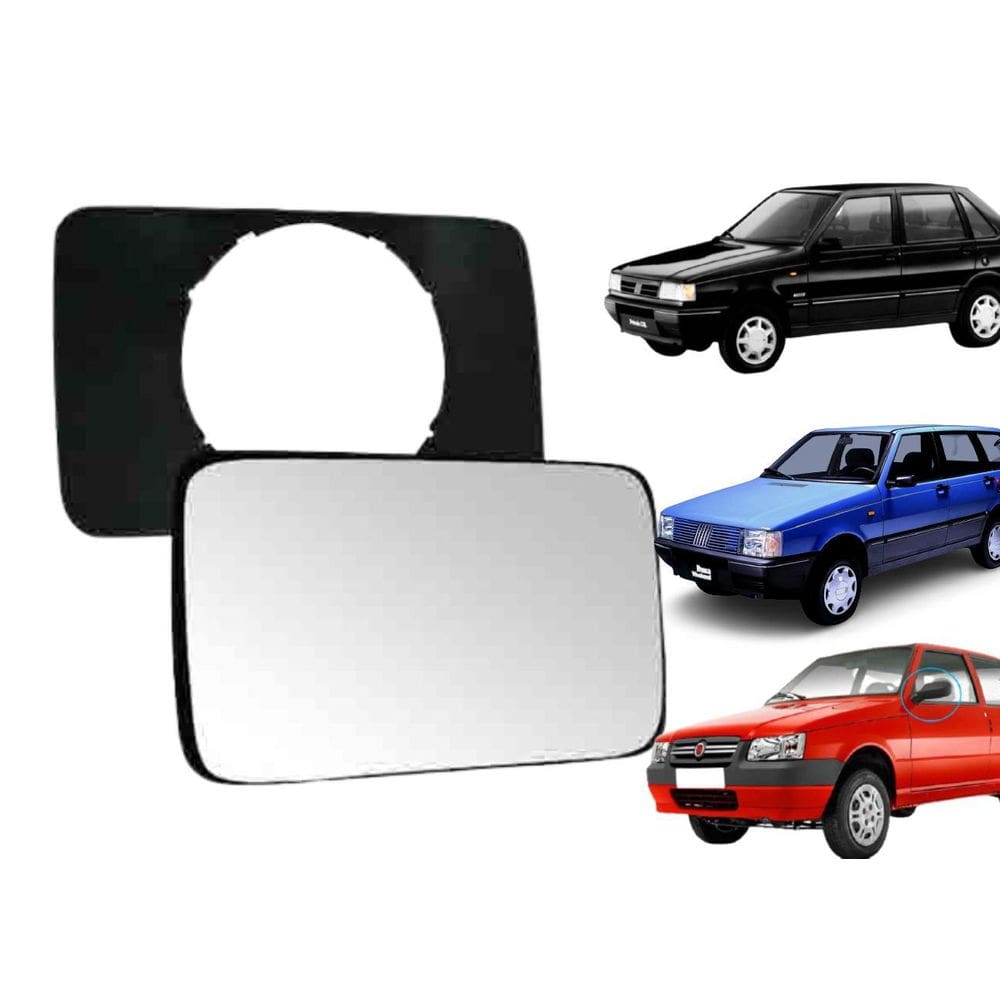 Lente Retrovisor Com Base Uno Premio Elba 89-90 Lado Direito