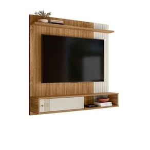 Painel Suspenso para TV até 55" Milao 136cm Cor Nature e Off White - Peternella