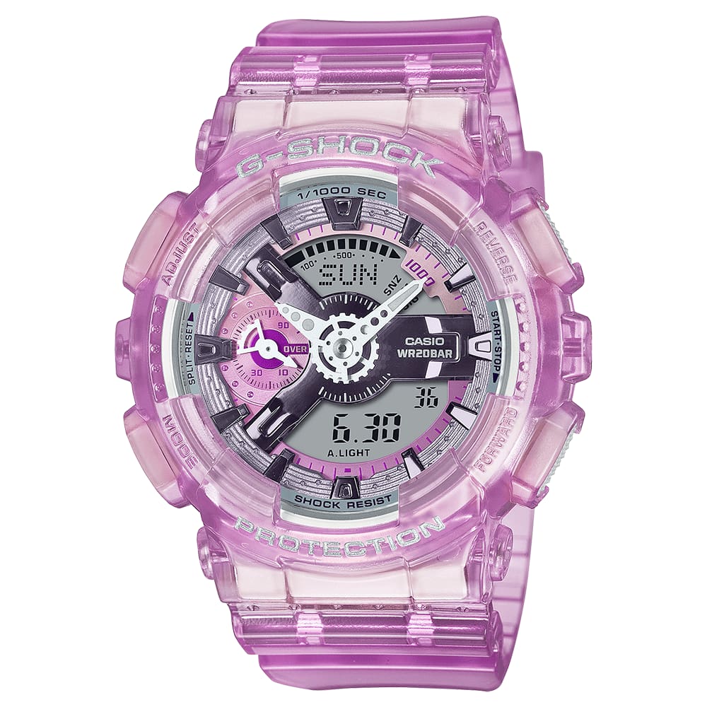 Relógio CASIO G-SHOCK virtual world tour rosa GMA-S110VW-4ADR