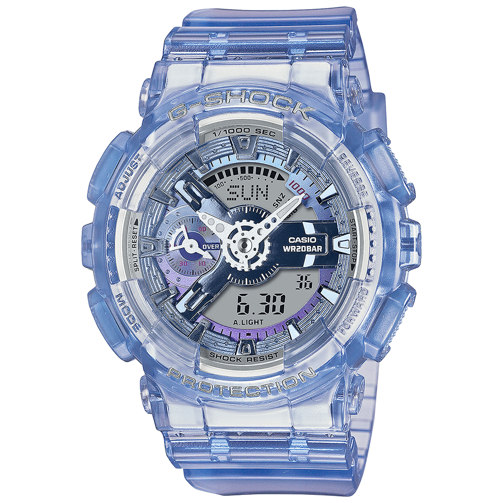 Relógio CASIO G-SHOCK virtual world tour azul GMA-S110VW-6ADR