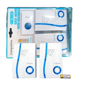 Campainha Sem Fio Inteligente com Longo Alcance e Controle Remoto, Fácil Instalação, Toques Variados e Design Moderno para Casa ou Escritório