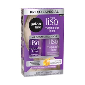 Kit Salon Line Meu Liso Matizador Loiro Shampoo 300ml+Condicionador 200ml
