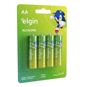 KIT COM 4 CARTELAS Pilha Alcalina Pequena AA Com 04 Unidades Sonic