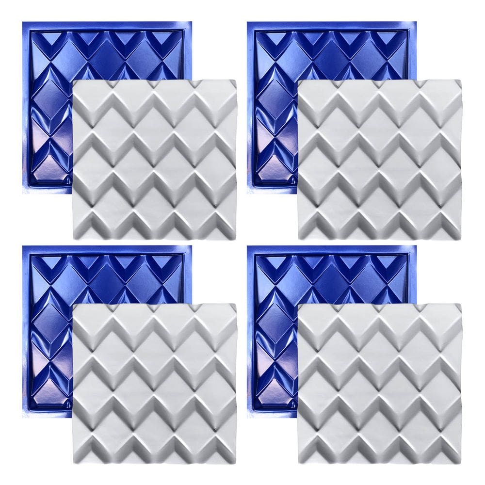Formas Poligonos 30x30 cm 3d Abs Azul Gesso Cimento 1mm