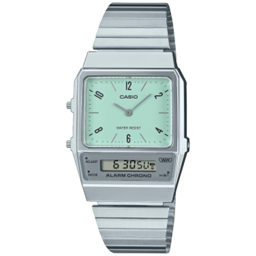 Relógio CASIO VINTAGE unissex analógico prata AQ-800E-3ADF