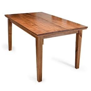 Mesa De Jantar Bh Retangular 1,30m Em Madeira Maciça Rústica - Natural - Bege