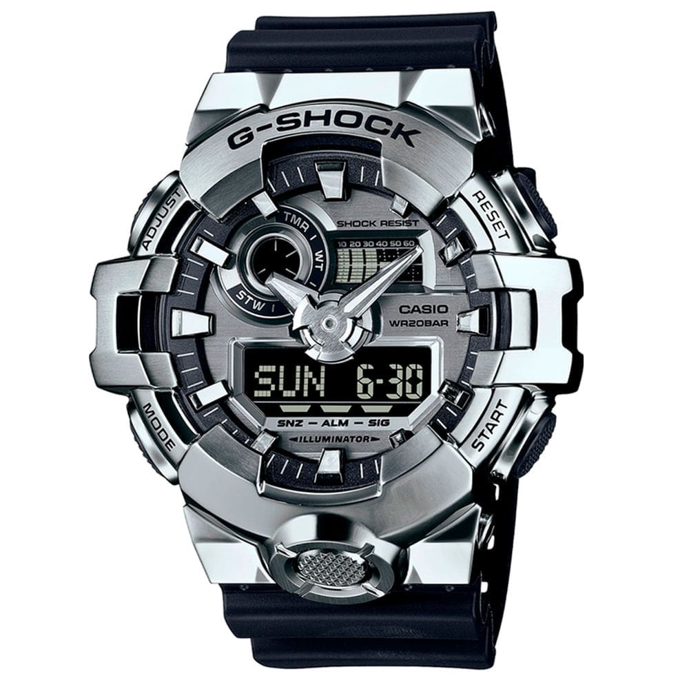 Relógio CASIO G-SHOCK masculino analógico prata GM-700-1ADR