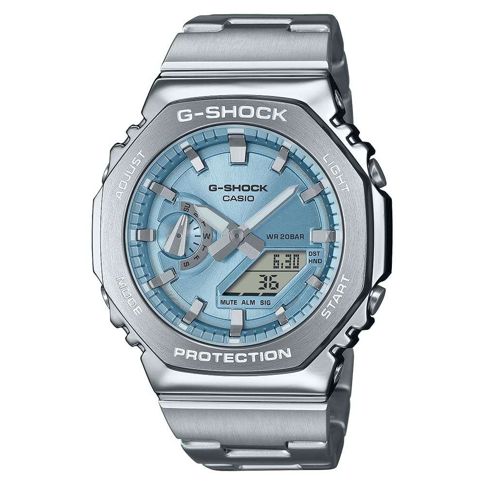 Relógio CASIO G-SHOCK masculino anadigi azul GM-2110D-2ADR