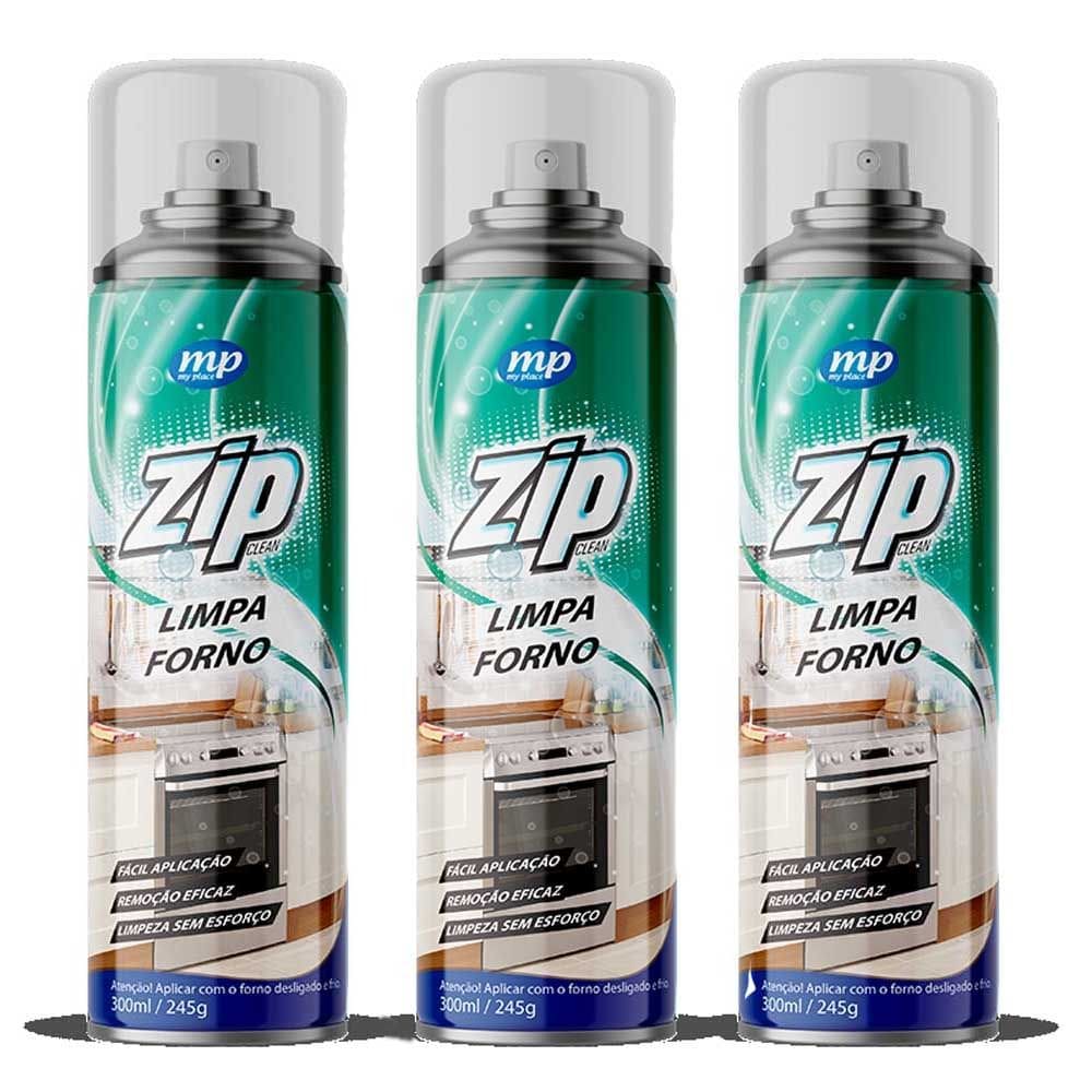 Kit 3 Limpa Forno Spray Zip My Place 300ml