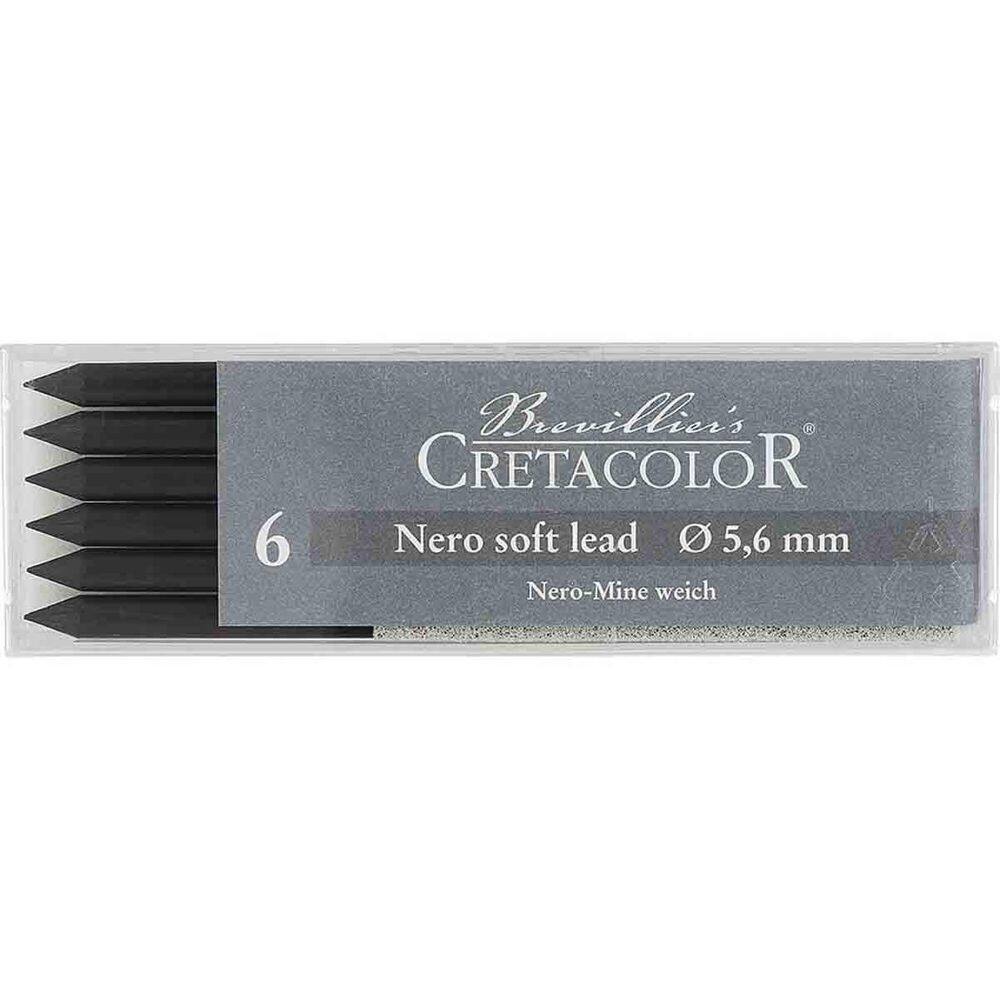 Estojo Mina 5.6Mm Nero Soft C/6 Unidades Cretacolor