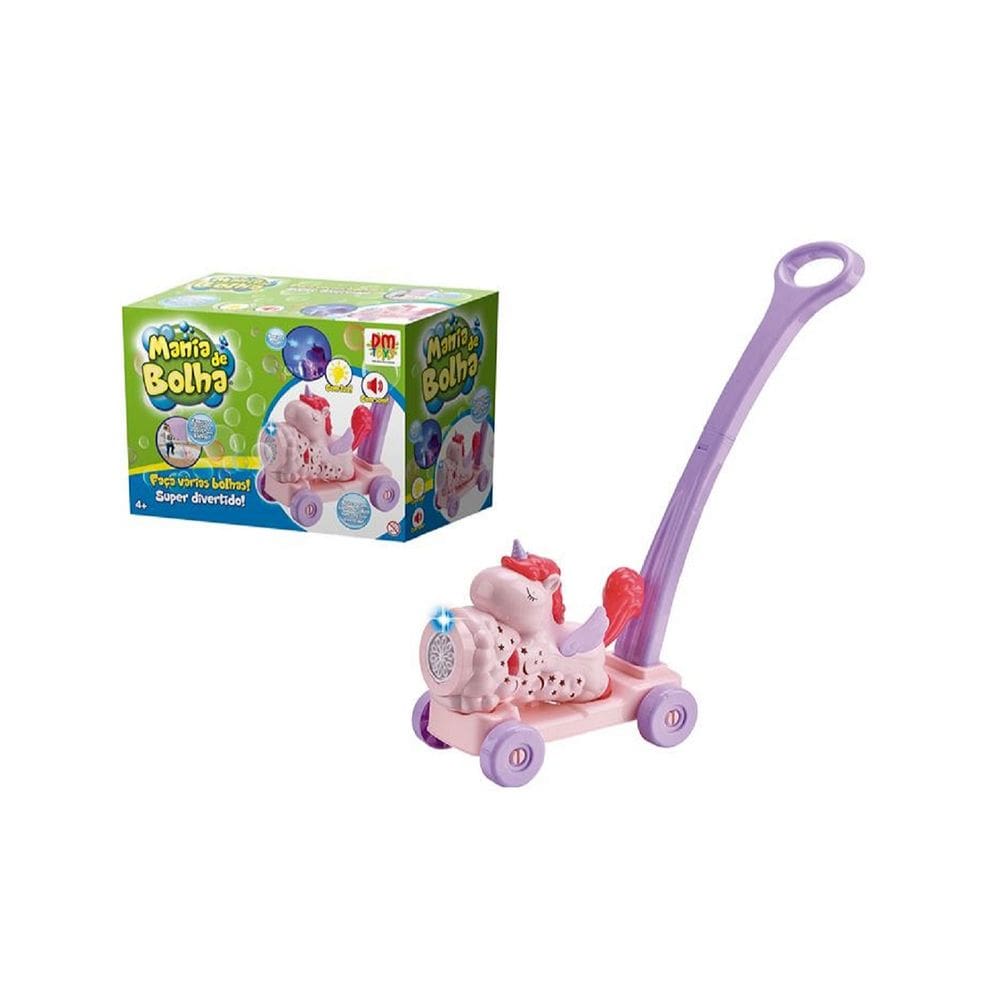 Lançador Mania de Bolha Carrinho Unicórnio - DmToys