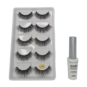Kit Macrilan Cola Cílios Postiços+Cílios 3D 5 Pares G811
