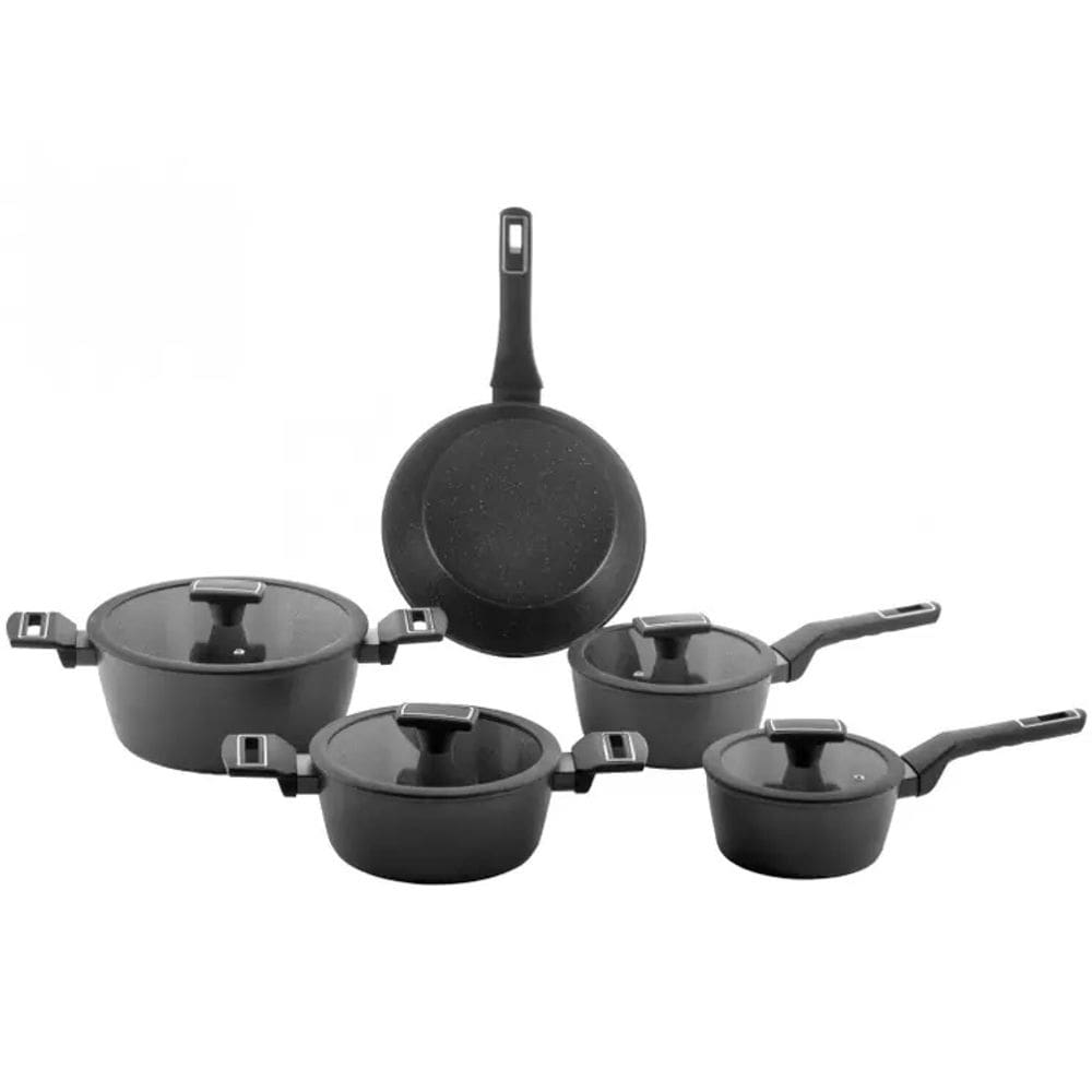 Jogo de Panelas Brinox Cerâmico 5 Peças Carbon Ceramic Life Indução