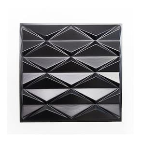 Kit 4 Placas Revestimento De Parede Pvc 3D Abstrata - Preto