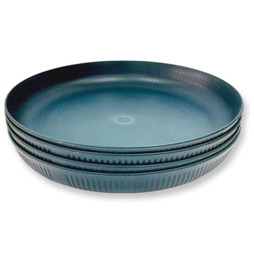 Kit 4 Prato Fundo Plástico Ø22cm 2443499 Azul - Quanhe